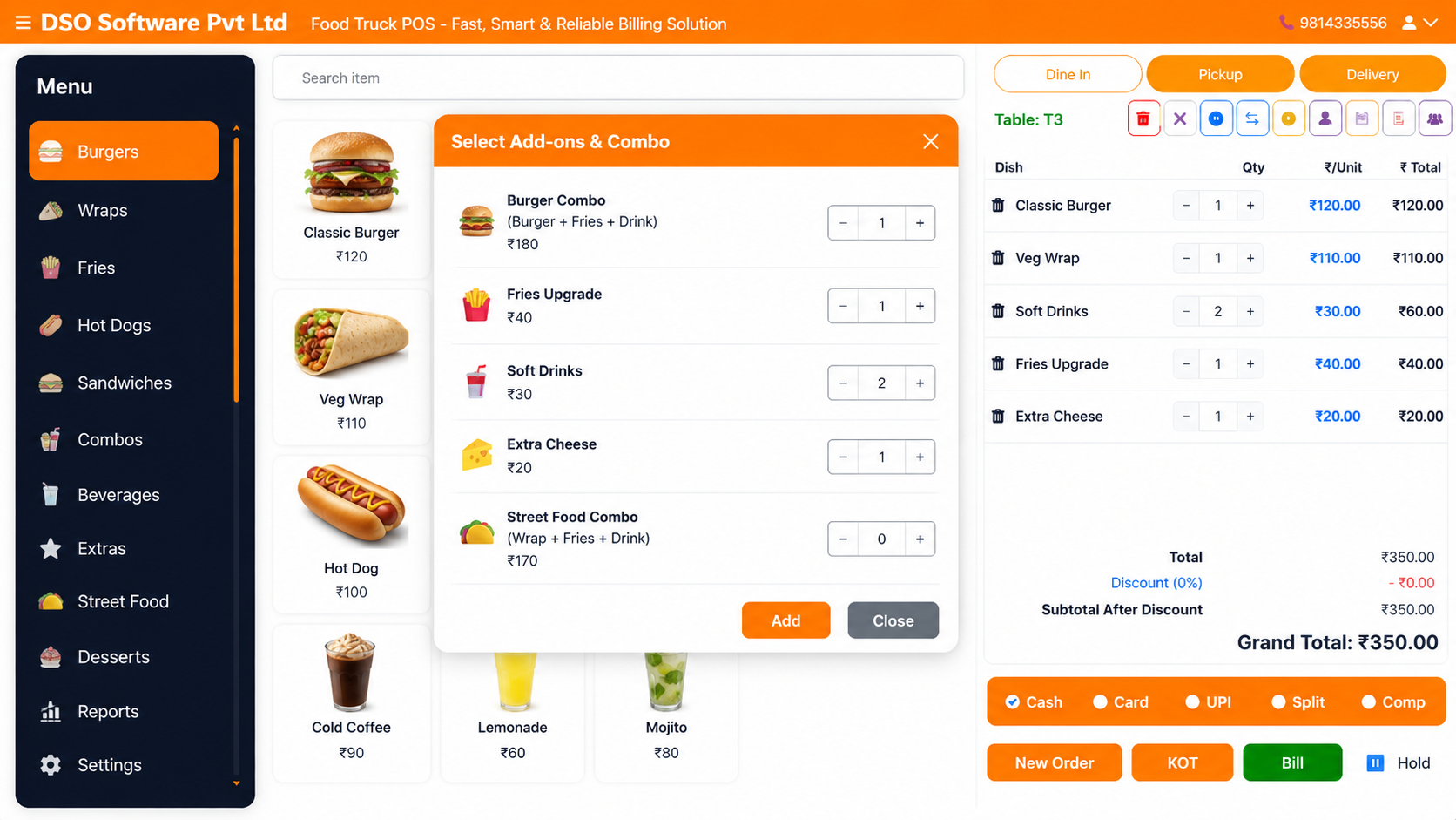 Food Truck Menu